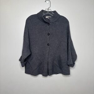 Cocogio Made in Italy Merino Wool Blend Cardigan Sweater Gray M